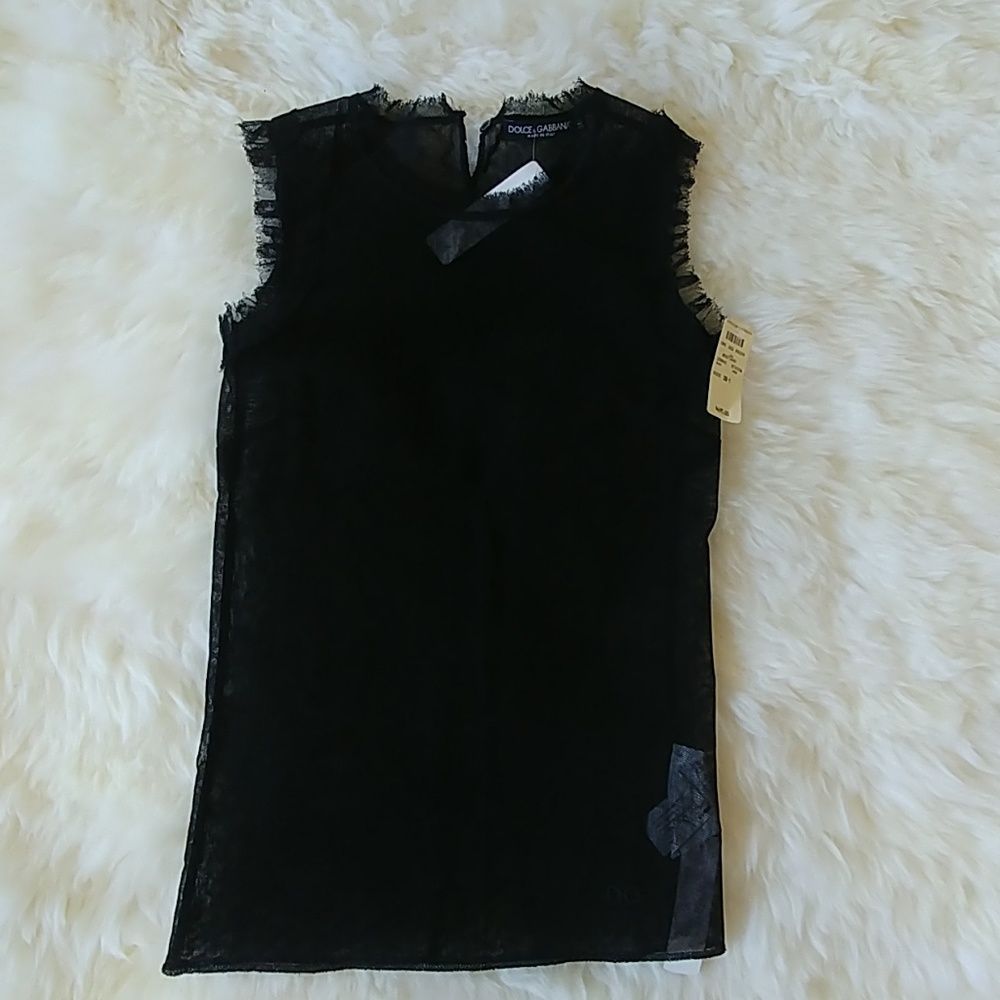 NWT Dolce & Gabbana Sleeveless sheer blouse.